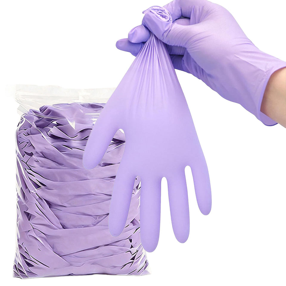 Disposable Gloves Nitrile - 50/100PCS Purple Disposable Nitrile Gloves Powder