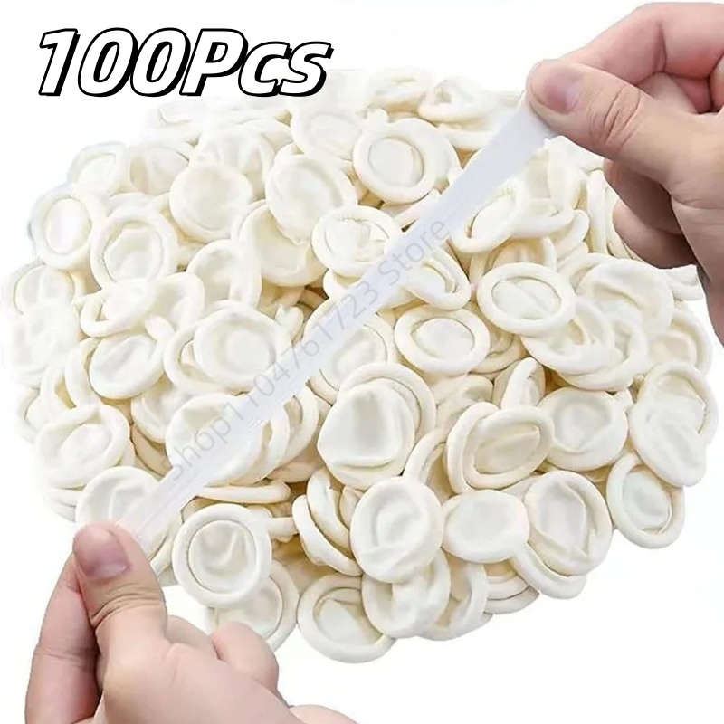 Disposable Gloves Nitrile - 100Pcs Disposable Finger Cover Rubber Gloves