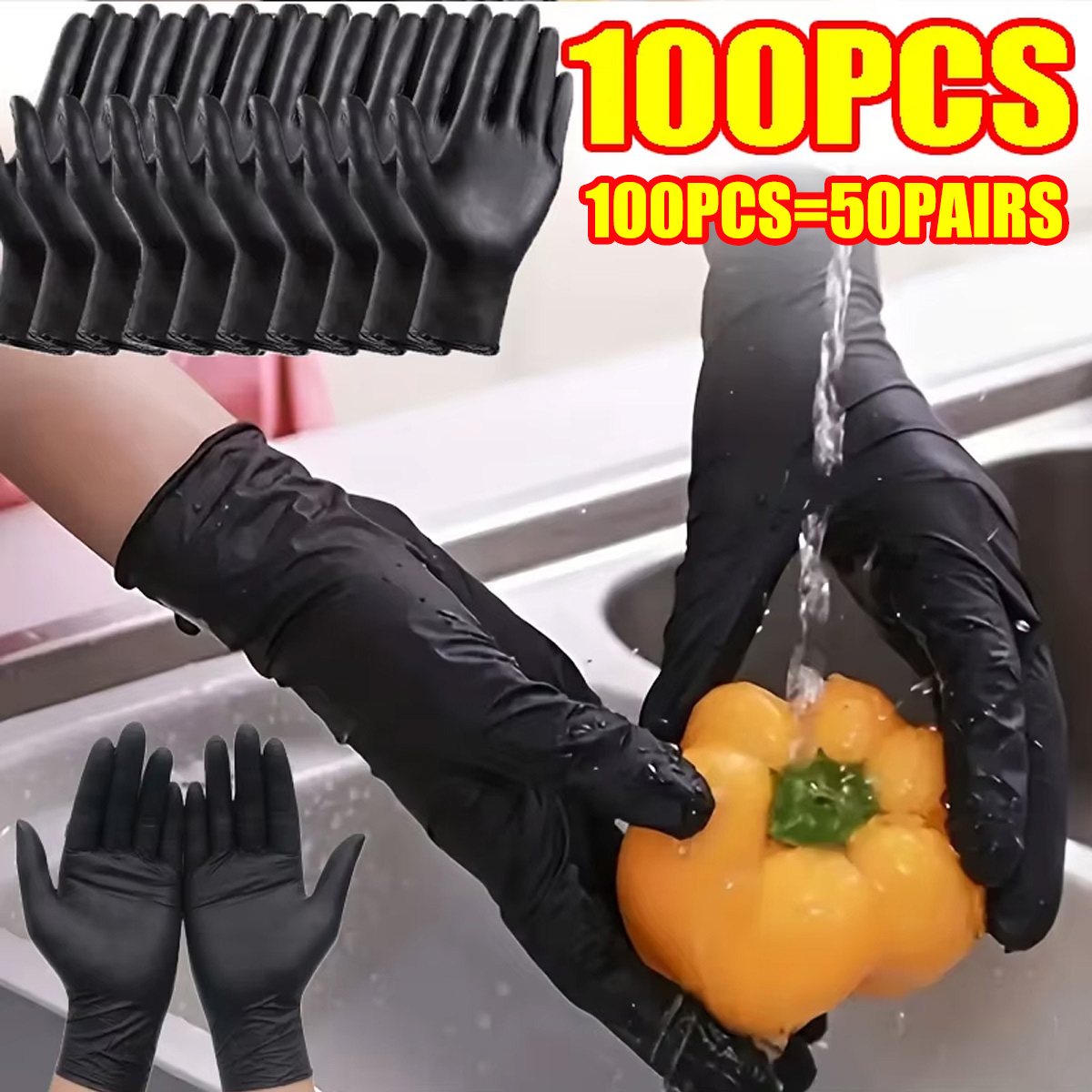 Disposable Gloves Nitrile - Disposable glove packaging black nitrile gloves