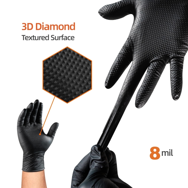 8Mil Heavy Duty Black Nitrile  - Disposable Gloves Nitrile recension och pris
