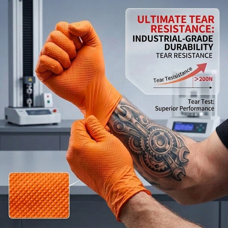 Heavy Duty Orange Nitrile Glov - Disposable Gloves Nitrile recension och pris