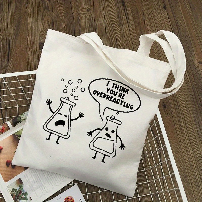 White Canvas Tote Bag Cartoon  - Medical Lab Design recension och pris