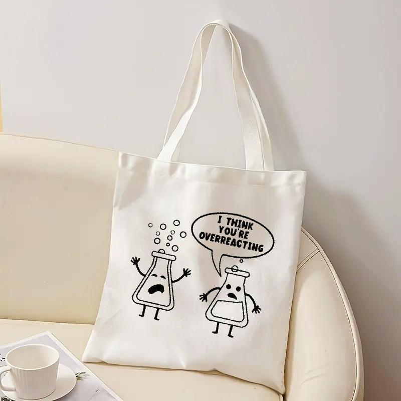 White Canvas Tote Bag Cartoon  - Medical Lab Design recension och pris