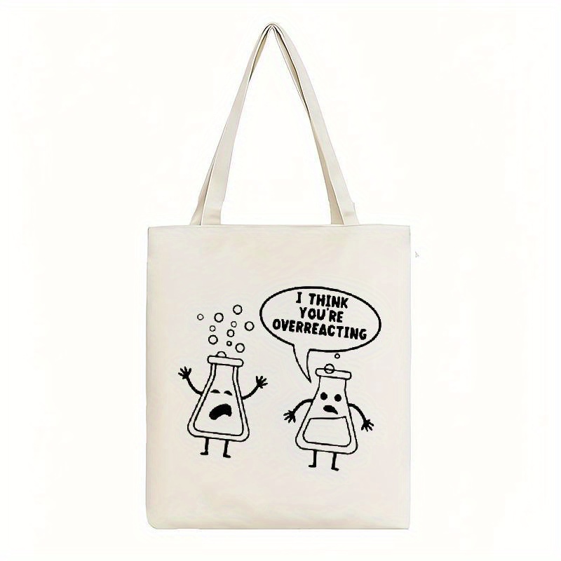 White Canvas Tote Bag Cartoon  - Medical Lab Design recension och pris