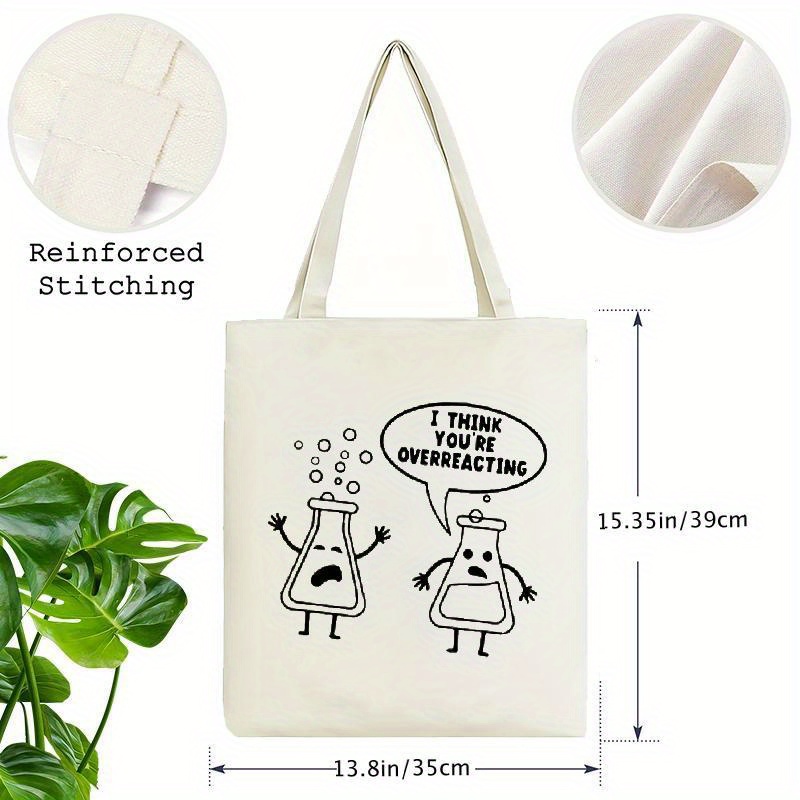 White Canvas Tote Bag Cartoon  - Medical Lab Design recension och pris