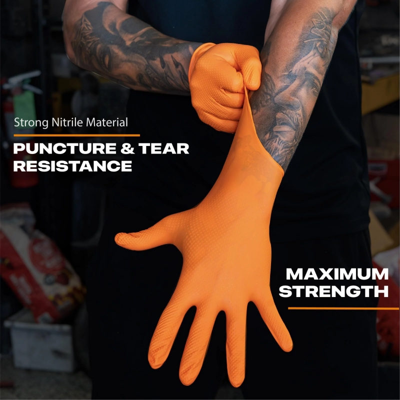 Heavy Duty Orange Nitrile Glov - Disposable Gloves Nitrile recension och pris