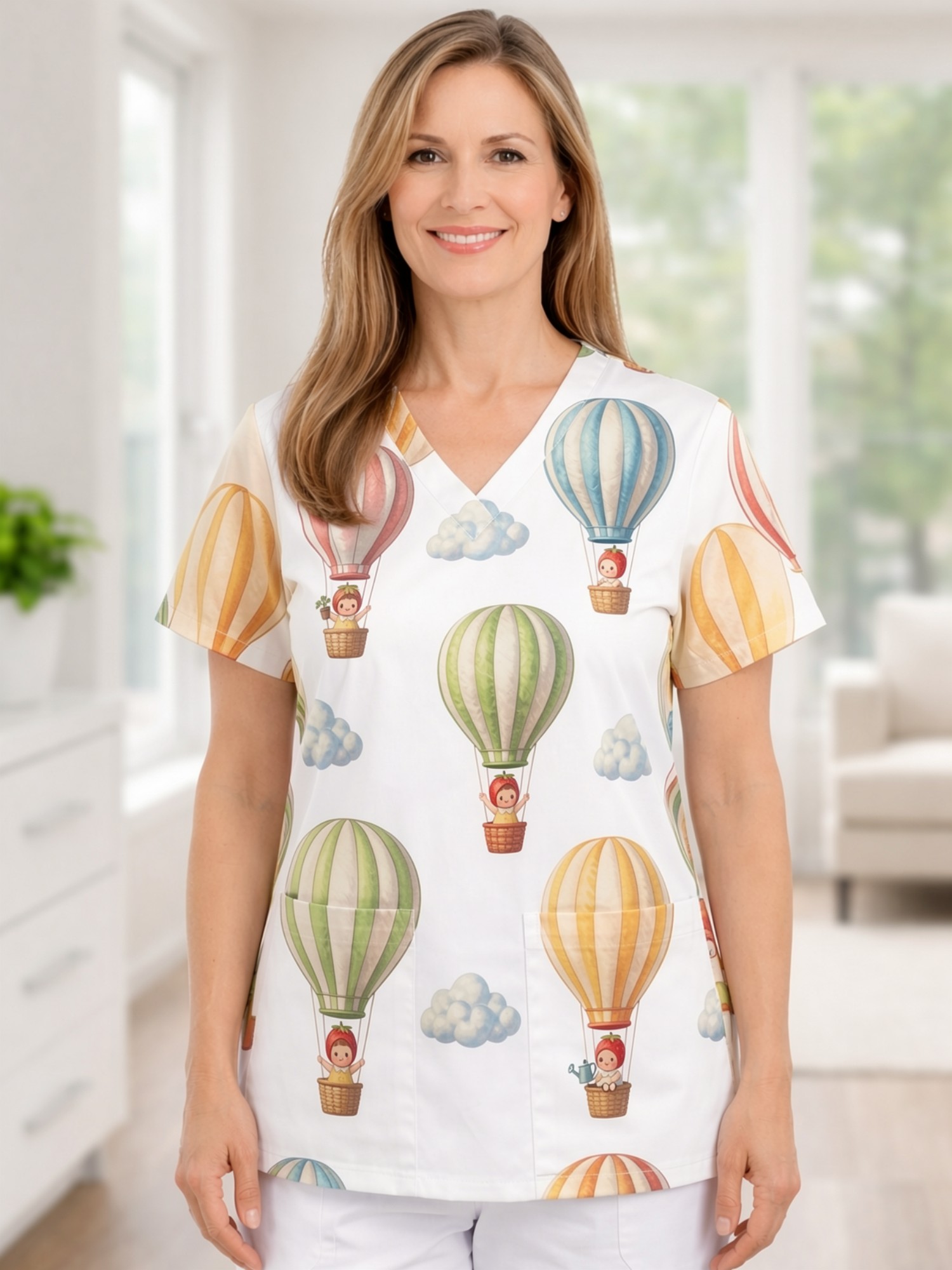 Womens Charming V Neck Scrub T - Medical Lab Design recension och pris